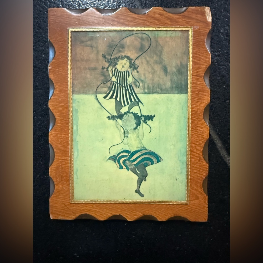 Graciela Rodo Boulanger "Two Girls Jumping Rope" Print mounted on a wood plaque. - Picture 4 of 6